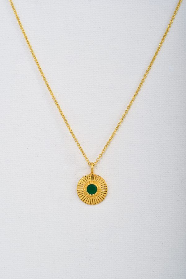 collar oro 7 chakras onix verde