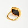 Anillo ónix negro grande plata oro