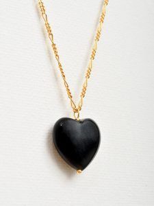 Collar corazón onix negro