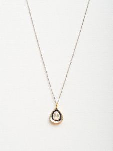 Collar con colgante Diamante Polki plata y esmalte