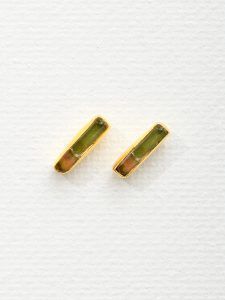 Pendientes turmalina verde oro