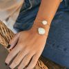 Pulsera perlas con cadena plata
